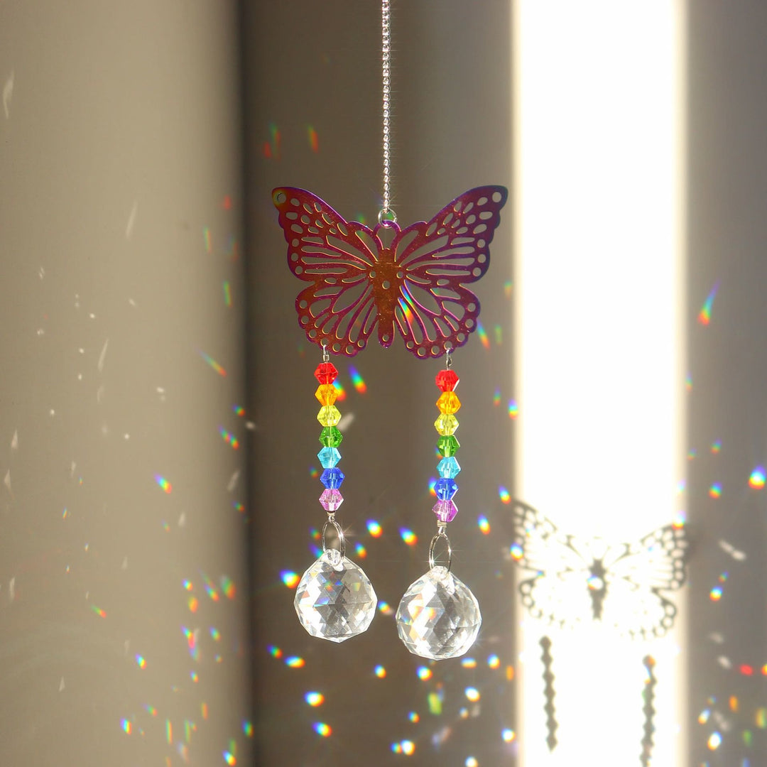 Carillon éolien à suspendre en cristal transparent avec perles chakra Olivenorma 
