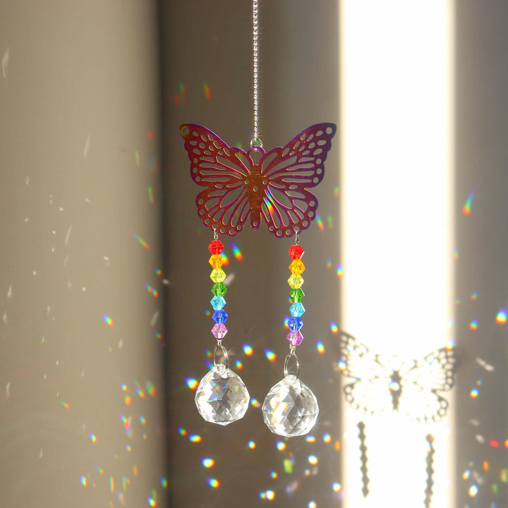 Carillon éolien à suspendre en cristal transparent avec perles chakra Olivenorma 