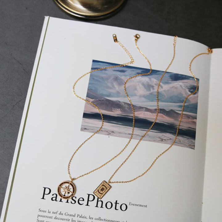 Collier Tarot Olivenorma en acier titane plaqué or