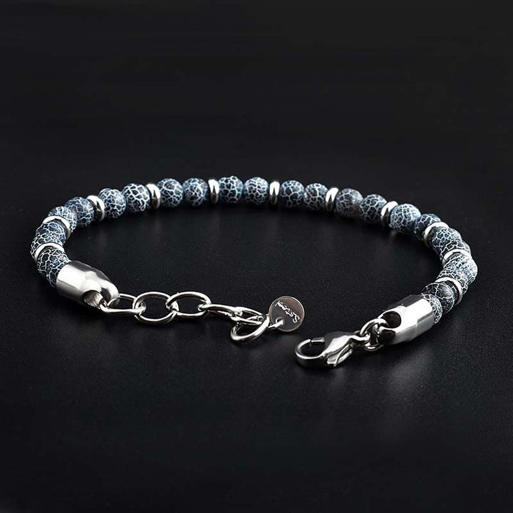 Bracelet en perles d'agate patinées Olivenorma