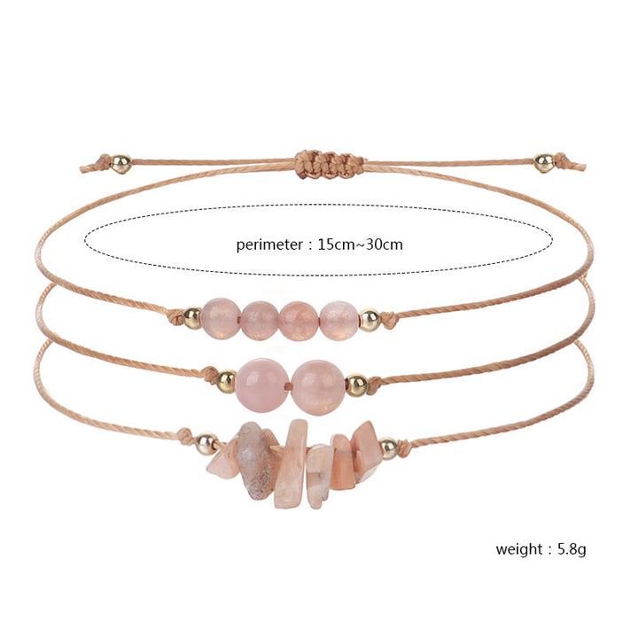 Ensemble de bracelets tressés en perles de gravier Olivenorma 
