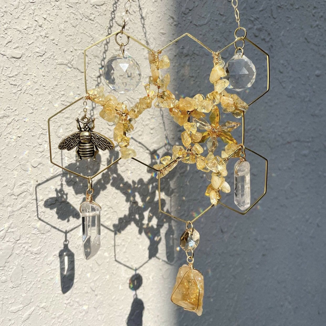 Décoration murale en nid d'abeille en cristal Olivenorma