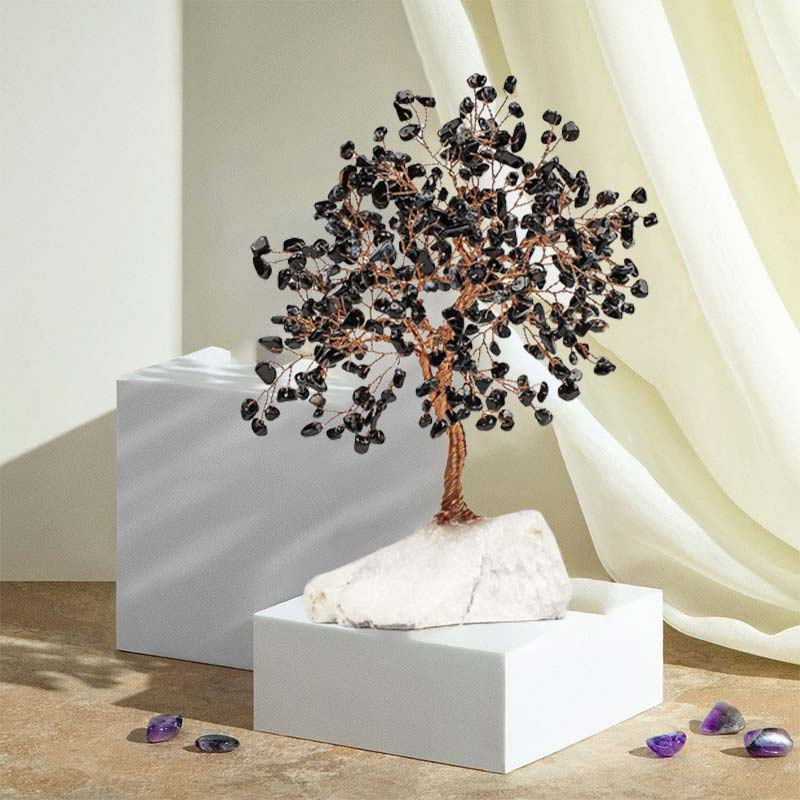 Olivenorma - Éveil spirituel - Arbre Feng Shui en onyx noir 
