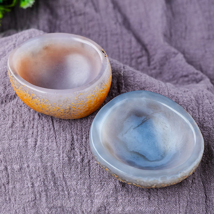 Bol en agate brésilienne naturelle Olivenorma, ornement en forme de corne d'abondance, décoration en pierres précieuses
