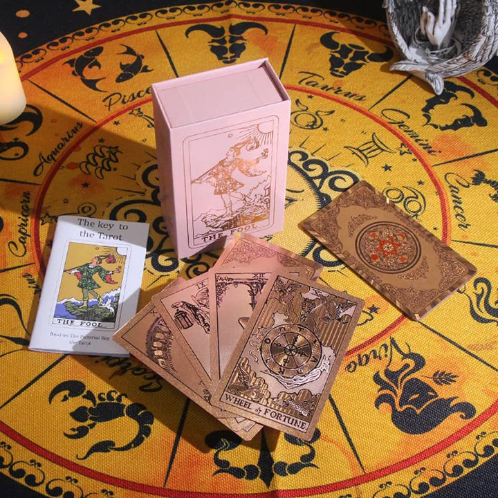 Cartes de tarot en feuille d'or rose bronzante Olivenorma