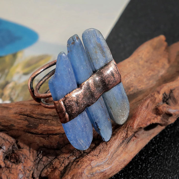 Bague ajustable en cyanite naturelle Olivenorma