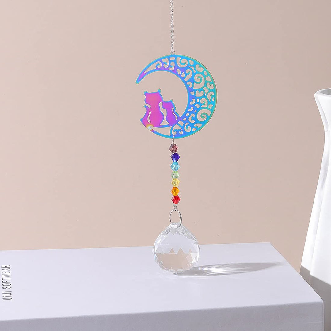 Carillon éolien à suspendre en cristal transparent avec perles chakra Olivenorma 