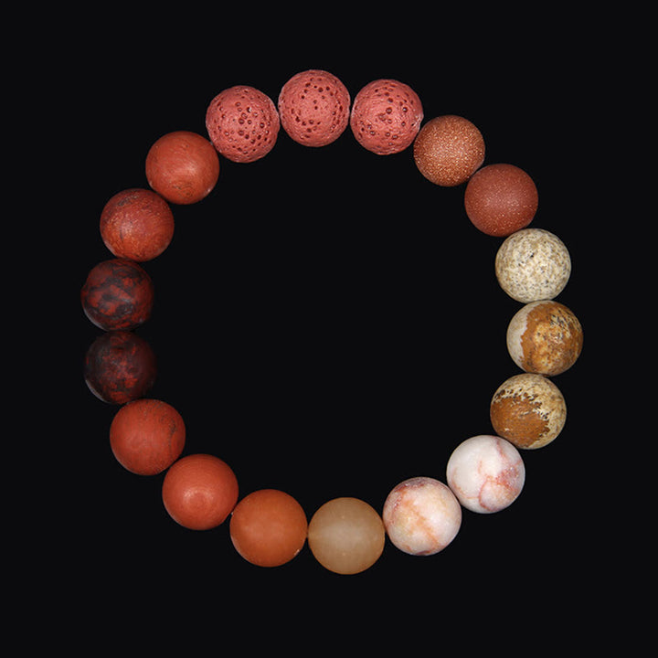 Bracelet planète en perles naturelles givrées de 10 mm Olivenorma 