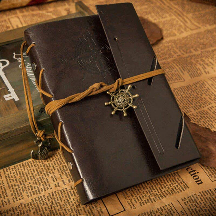 Journal avec couverture en cuir vintage Olivenorma - Brun foncé - image 2
