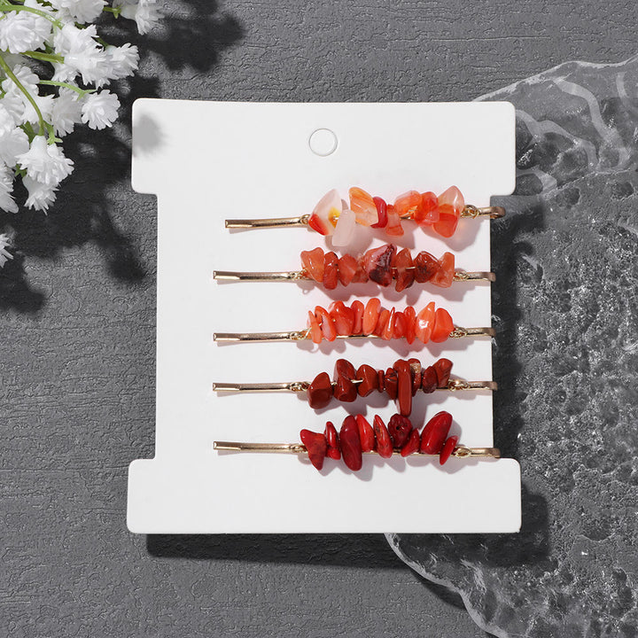 Lot de 5 épingles à cheveux en cristal de guérison Olivenorma