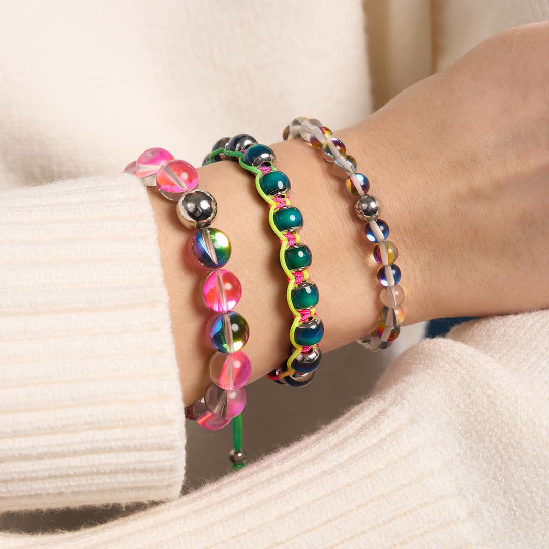 Bracelet en perles de verre cristal multicolores Olivenorma