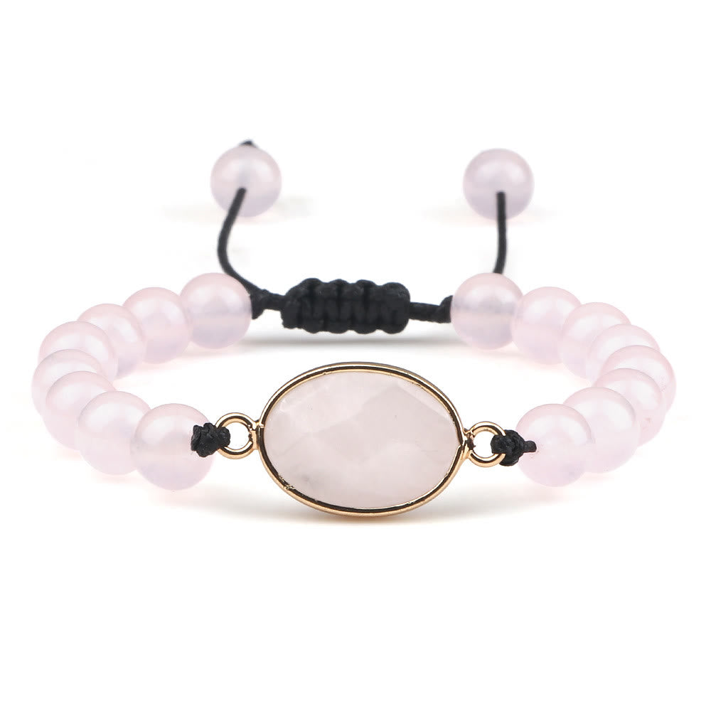 Bracelet en perles d'opalite avec pierre œil de chat Olivenorma