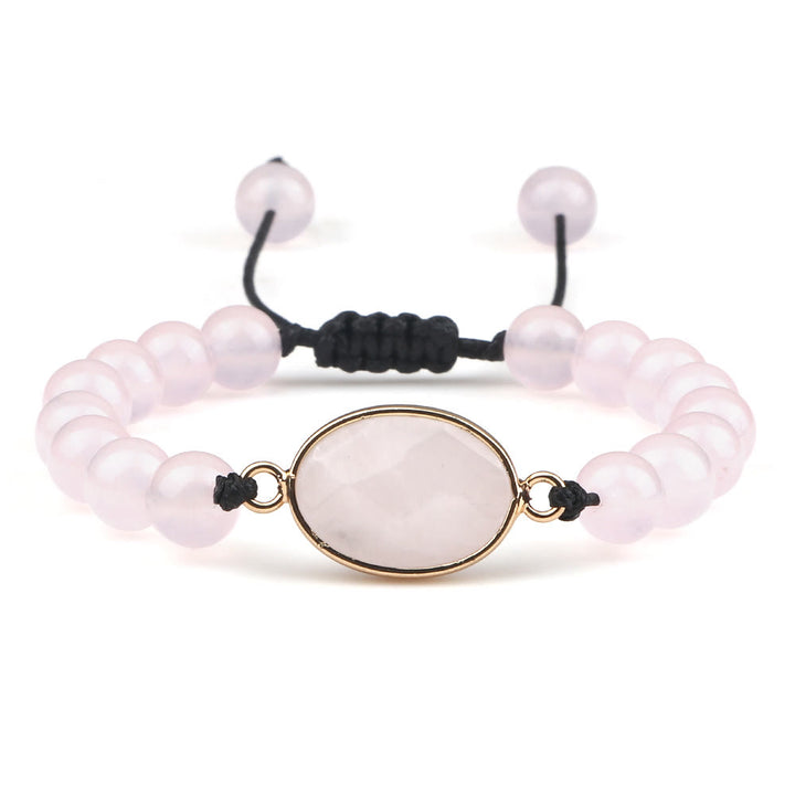 Bracelet en perles d'opalite avec pierre œil de chat Olivenorma