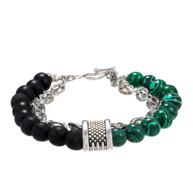 Bracelet pour homme Olivenorma Punk Frosted Stone Combinaison Forme géométrique 