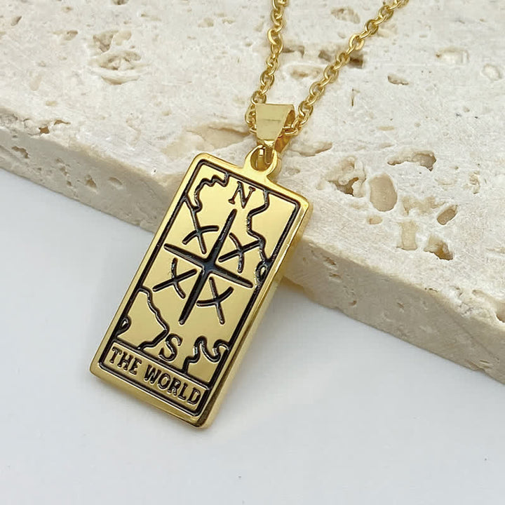 Collier porte-bonheur vintage avec carte de tarot Olivenorma