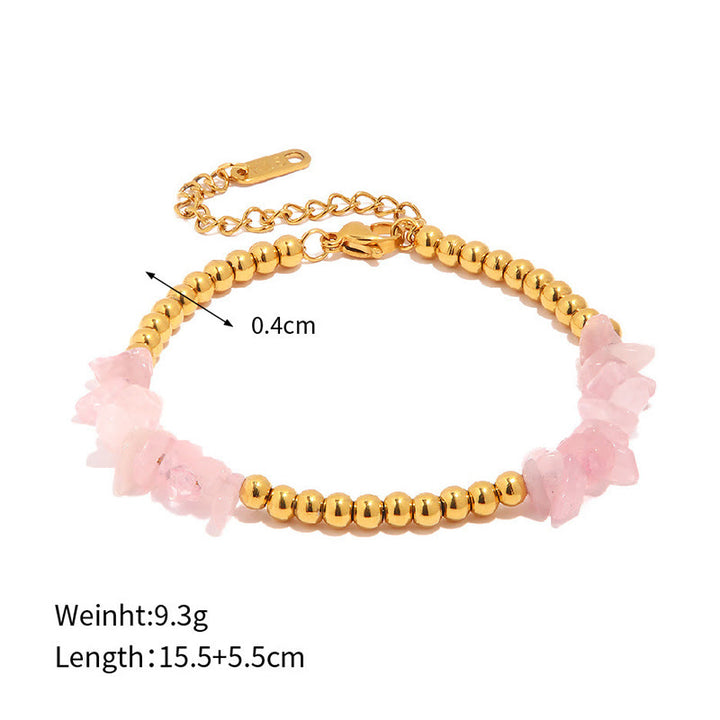 Bracelet en perles d'or en cristaux naturels concassés Olivenorma