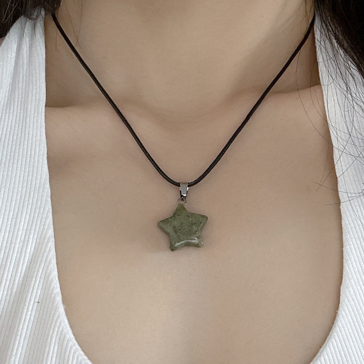 Collier avec pendentif étoile en cristal naturel Olivenorma