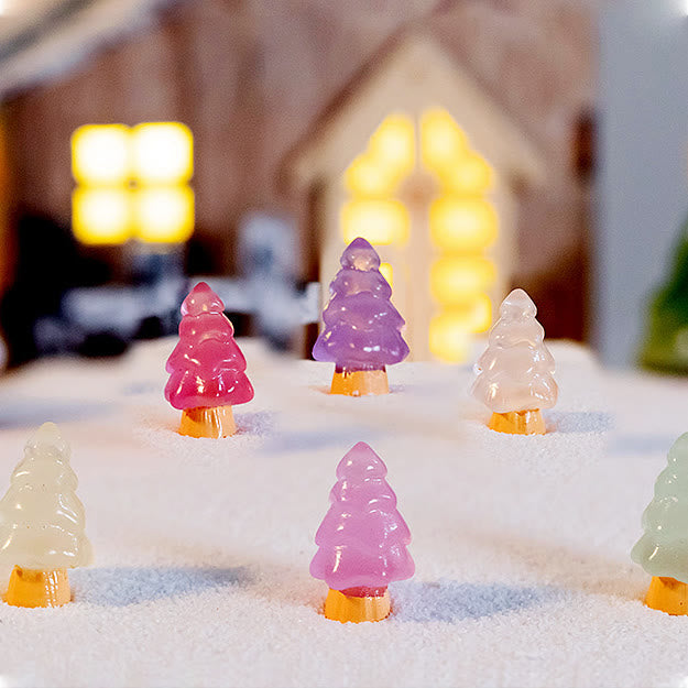Olivenorma Lot de 5 mini sculptures en cristal pour sapin de Noël Décoration en pierres précieuses 
