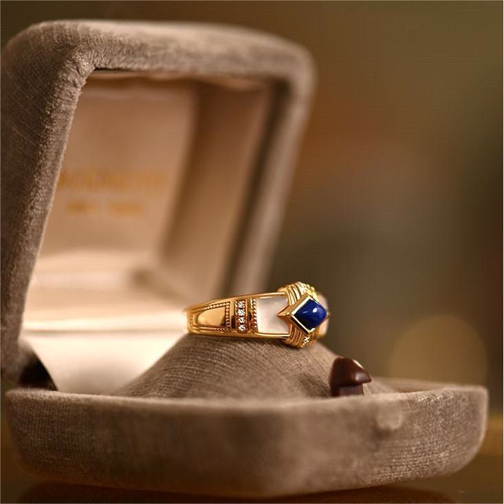 Bague Olivenorma Losange Lapis Lazuli