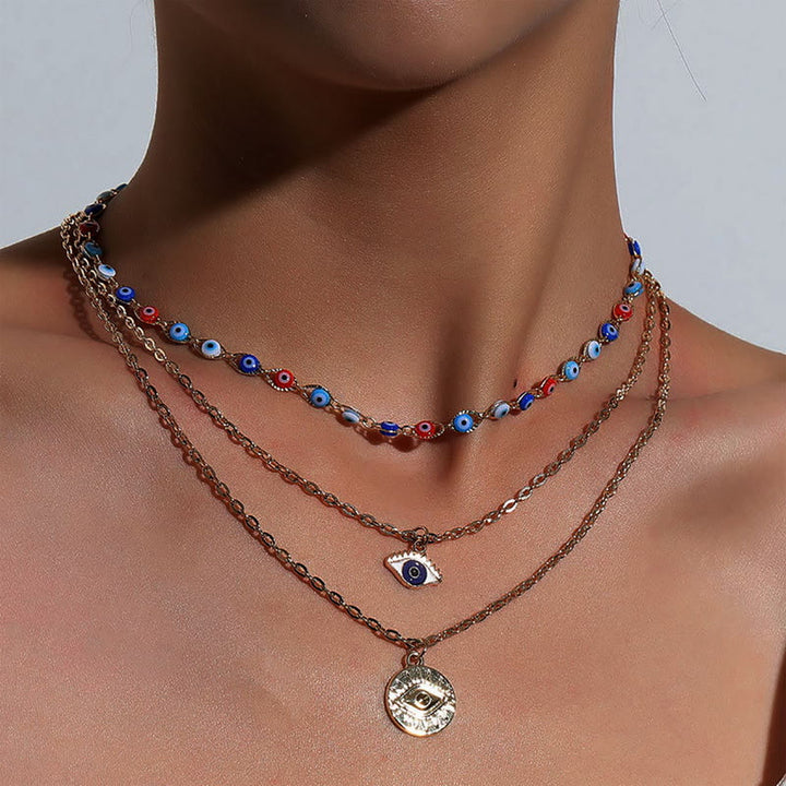 Collier multicouches en époxy contre le mauvais œil Olivenorma