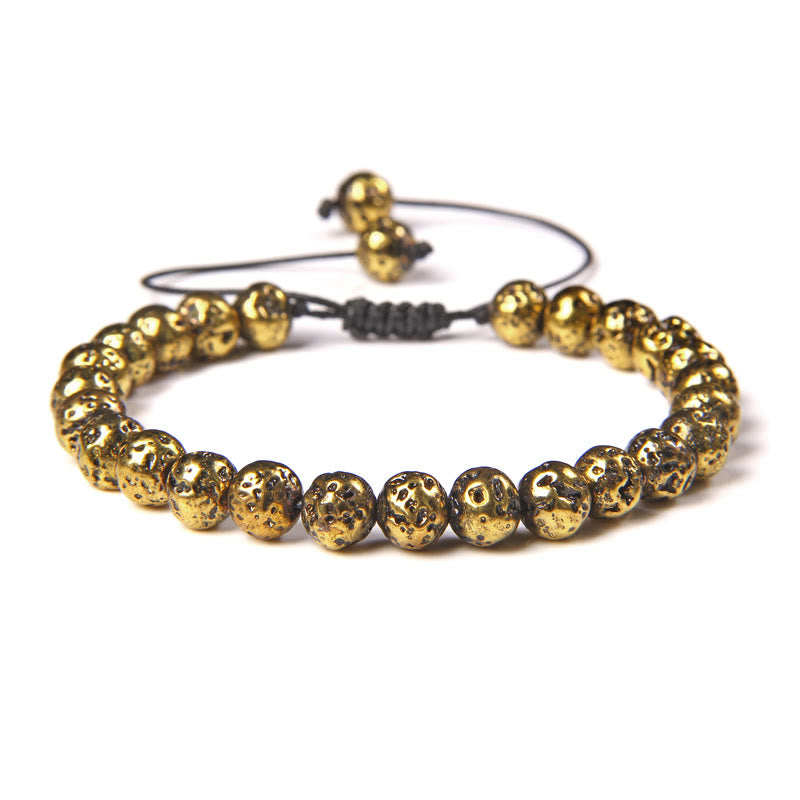 Bracelet tressé en perles de pierre naturelle de 6 mm Olivenorma