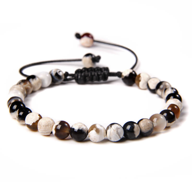 Bracelet tressé en perles de pierre naturelle de 6 mm Olivenorma