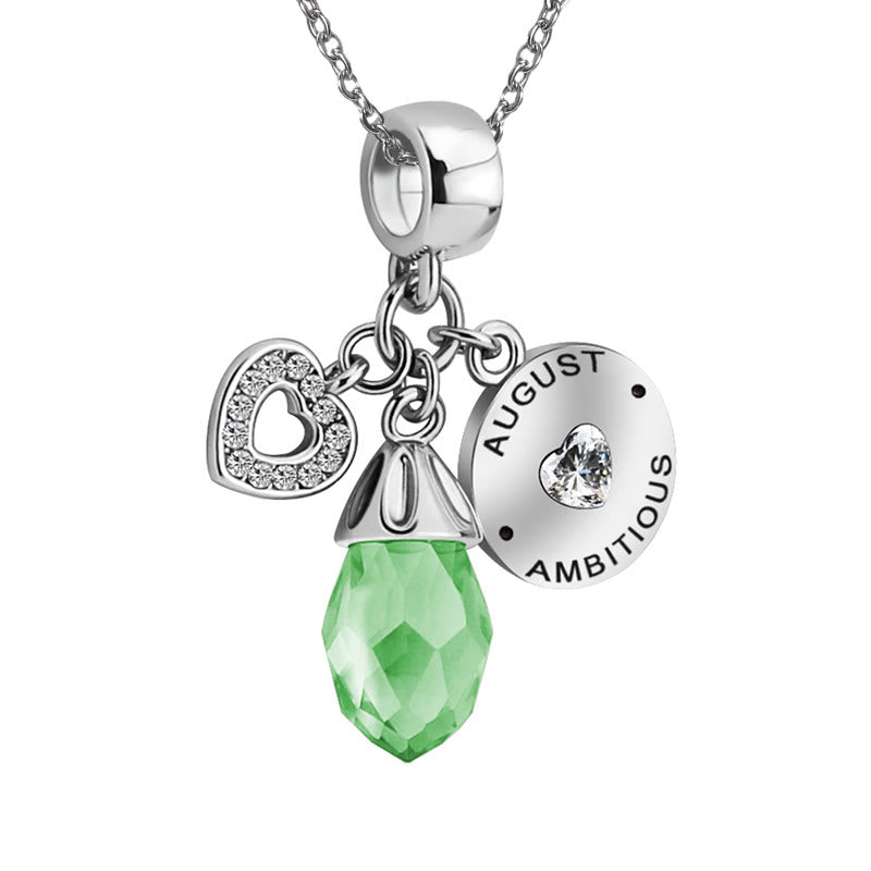 Collier avec pendentif en forme de cœur et pierre de naissance en diamant Olivenorma 