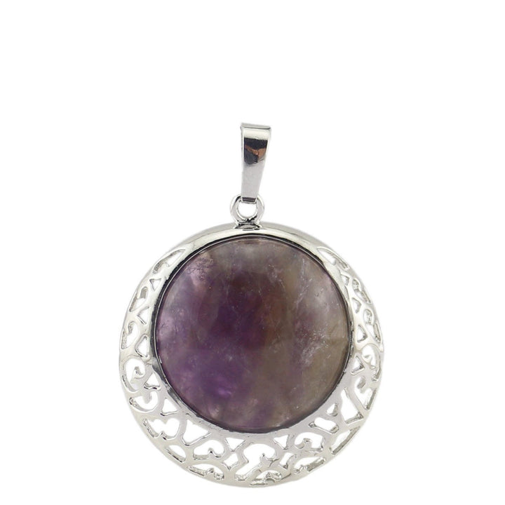 Collier ajustable en véritable pierre de cristal ronde Olivenorma