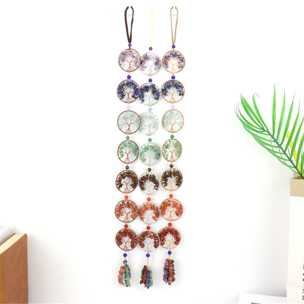 Décoration murale arbre de vie Feng Shui en cristal à 7 chakras Olivenorma