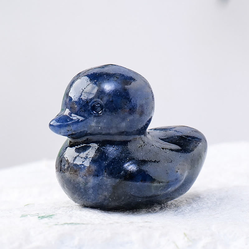 Décoration en pierre précieuse sculptée en forme de canard en cristal de quartz Olivenorma de 1,2 pouce