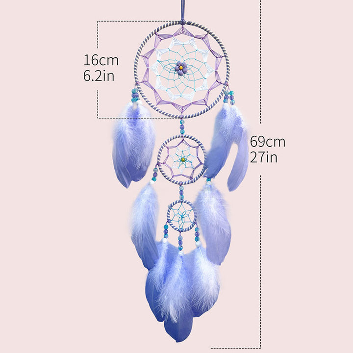 Perles acryliques Olivenorma Attrape-rêves en plumes bleu violet 