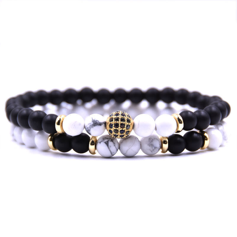 Bracelet homme Olivenorma en perles de cristal naturel à deux couches