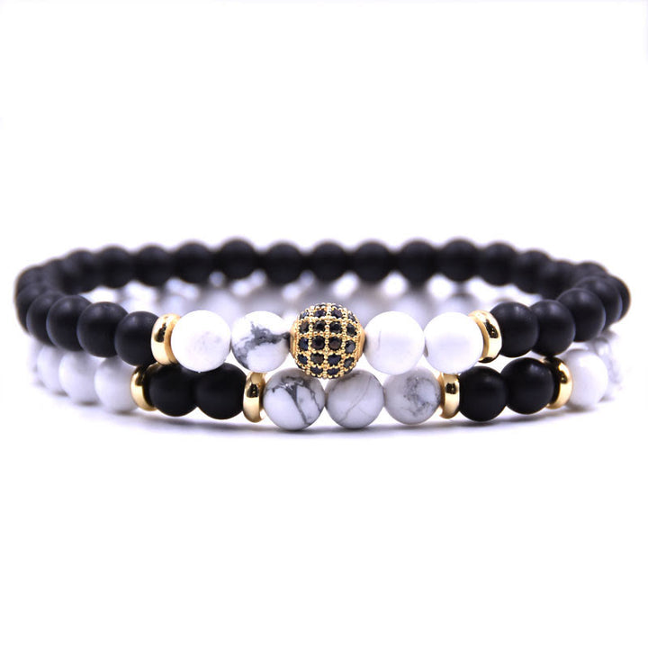 Bracelet homme Olivenorma en perles de cristal naturel à deux couches