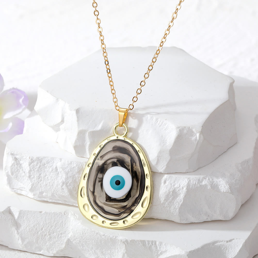 Collier en époxy multicolore contre le mauvais œil Olivenorma 