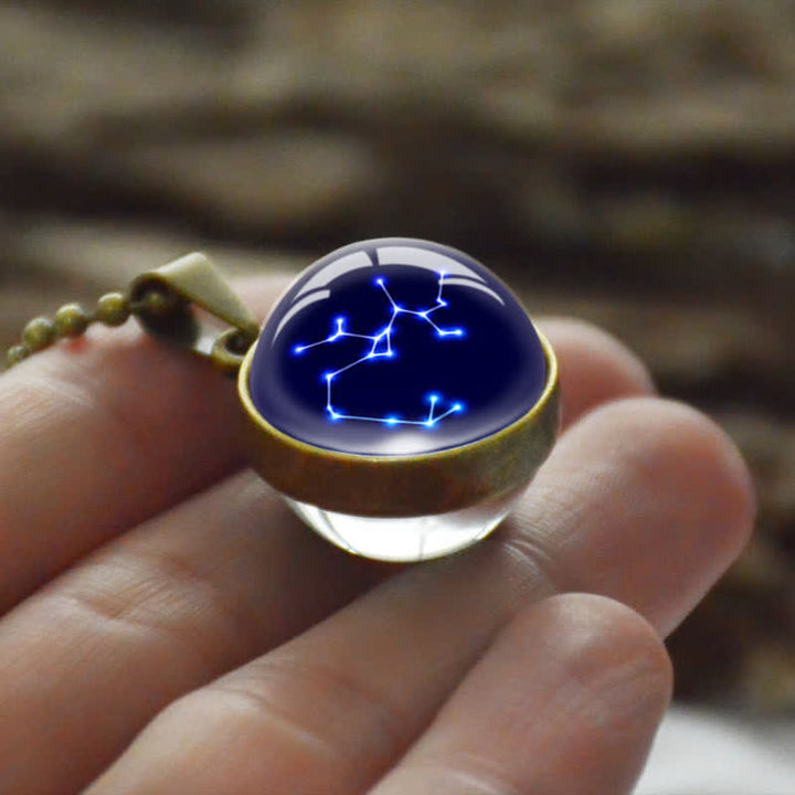 Collier en verre étoilé avec étoile du zodiaque Olivenorma