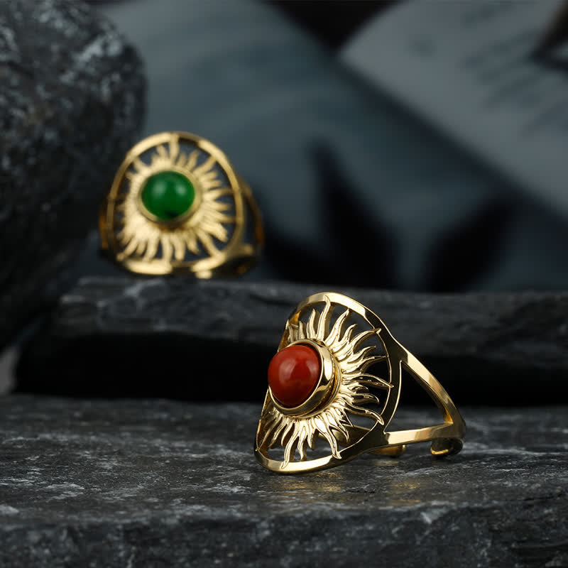 Olivenorma « Sun Arise » – Bague en jade vert céleste 