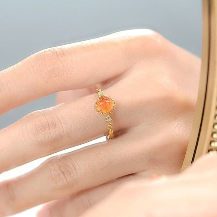 Bague vintage plaquée ou avec pierre de soleil Olivenorma 