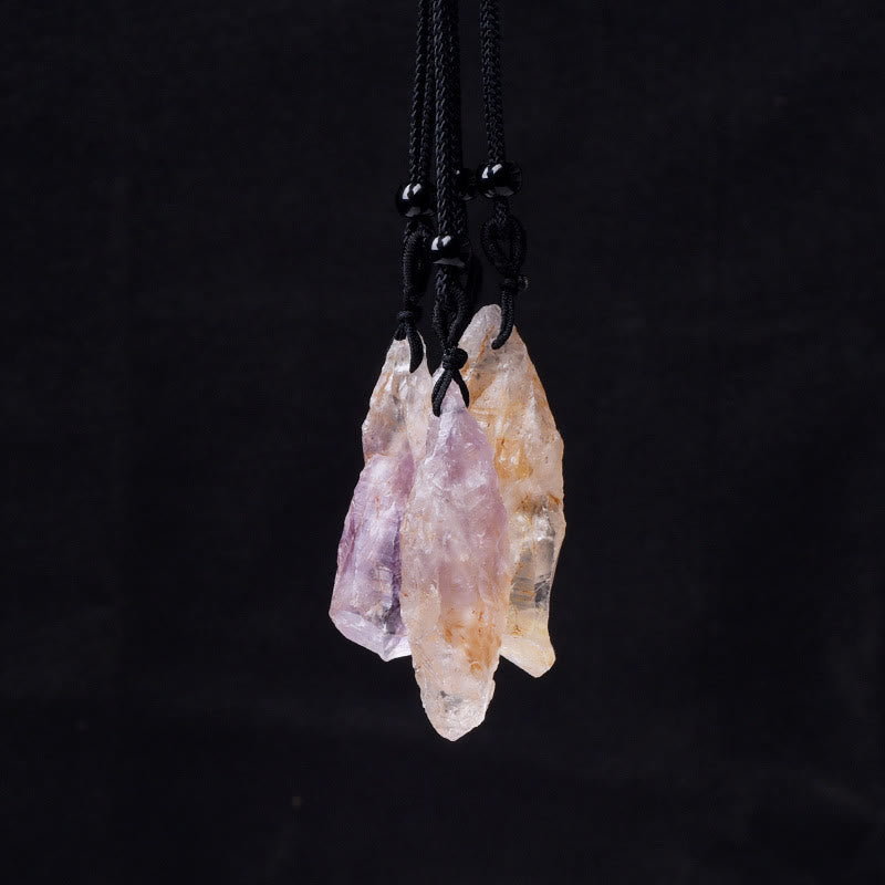 Collier pendentif en cristal naturel Super Seven d' Olivenorma