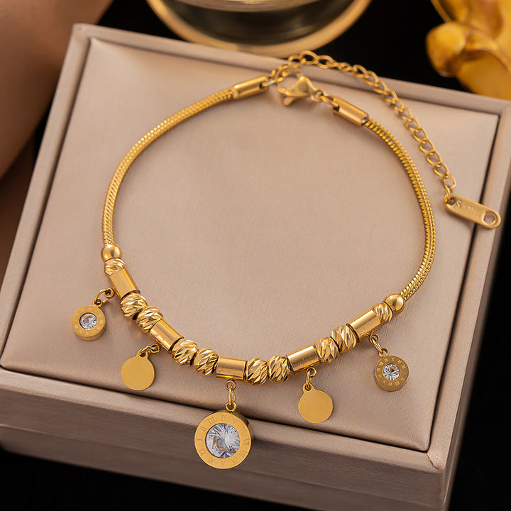 Collier bracelet enroulé fantaisie mauvais œil turquoise doré Olivenorma