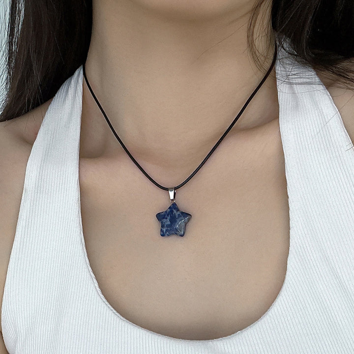 Collier avec pendentif étoile en cristal naturel Olivenorma