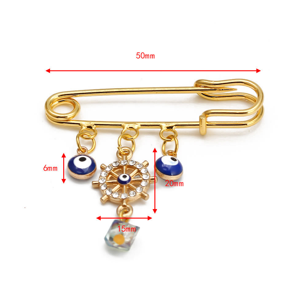 Broche Olivenorma série Evil Eye Hamsa - Œil maléfique et gouvernail - image 13