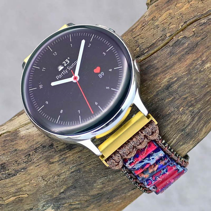 Bracelet Samsung enveloppant Olivenorma Rose Rouge Bleu Pierre Empereur 