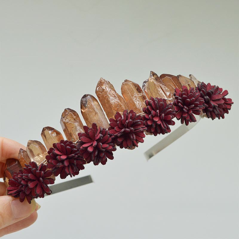 Couronne de fleurs en cristal naturel avec arc- en-Olivenorma 