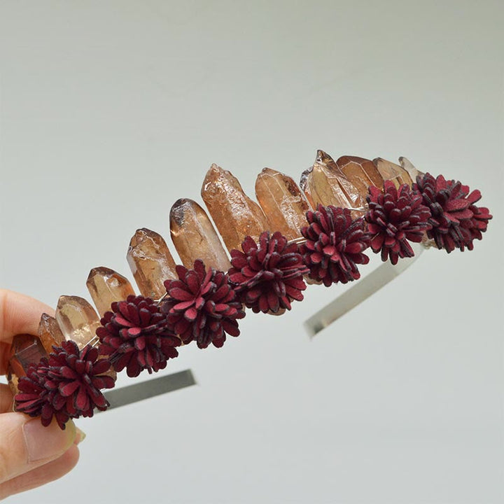 Couronne de fleurs en cristal naturel avec arc- en-Olivenorma 