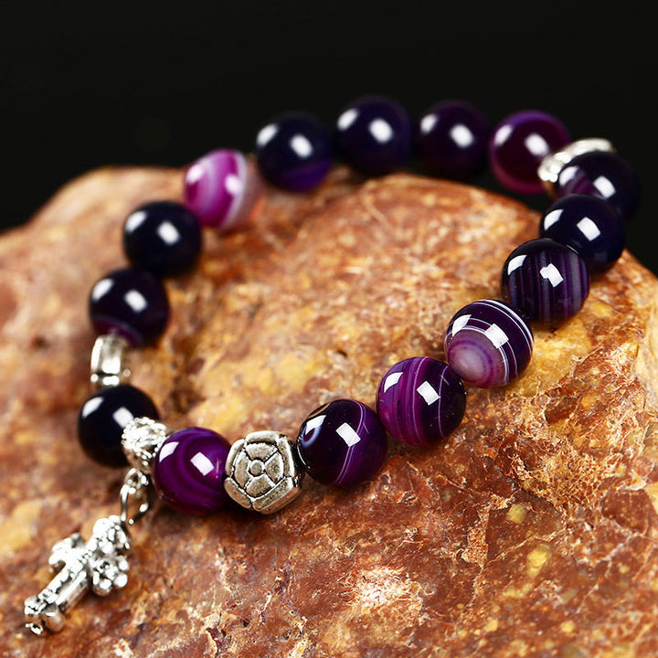 Bracelet symbole de croix en cristal naturel Olivenorma 
