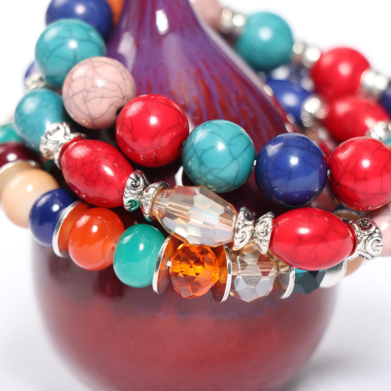 Ensemble de bracelets à perles avec pendentif en forme de cœur et ailes d'éléphant Olivenorma 