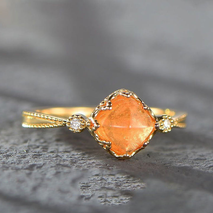 Bague vintage plaquée ou avec pierre de soleil Olivenorma 