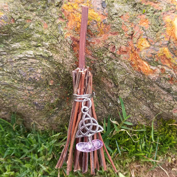 Mini décoration de balai tortue en cristal faite à la main Olivenorma - Branche, nœud celtique et améthyste - image 8