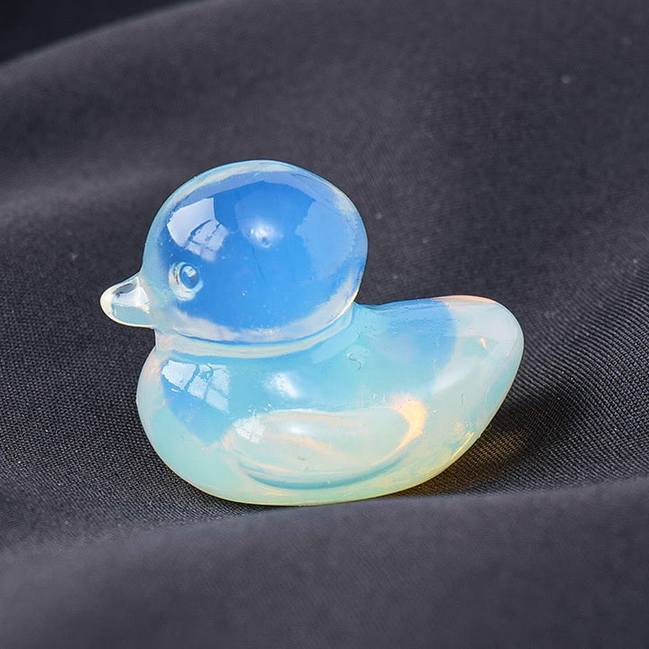 Décoration en pierre précieuse sculptée en forme de canard en cristal de quartz Olivenorma de 1,2 pouce