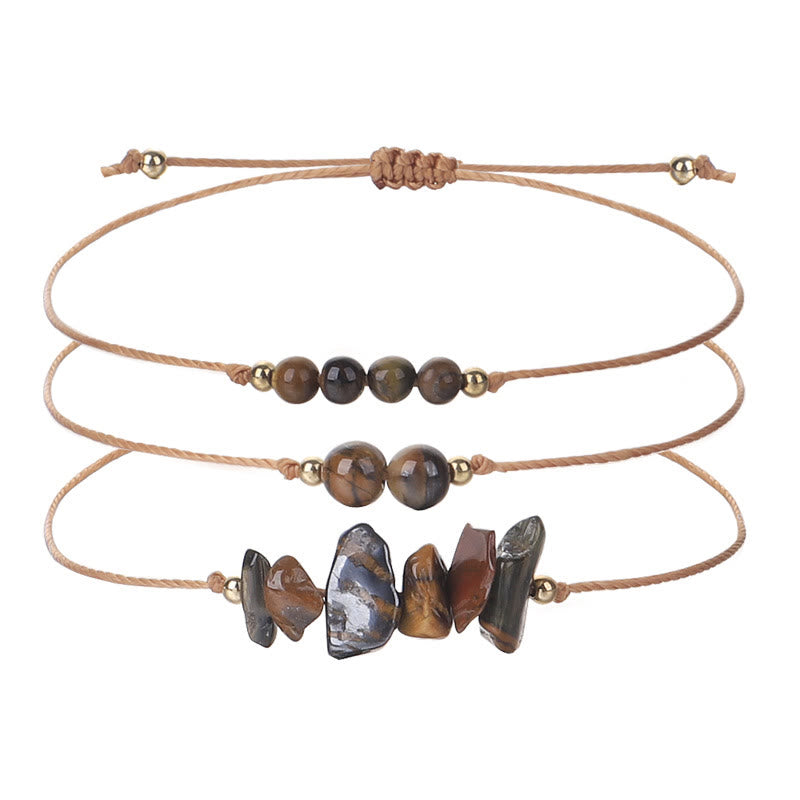 Ensemble de bracelets tressés en perles de gravier Olivenorma 